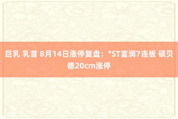 巨乳 乳首 8月14日涨停复盘：*ST富润7连板 硕贝德20cm涨停