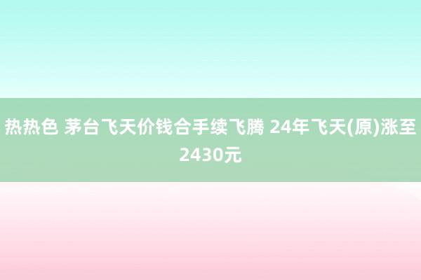 热热色 茅台飞天价钱合手续飞腾 24年飞天(原)涨至2430元