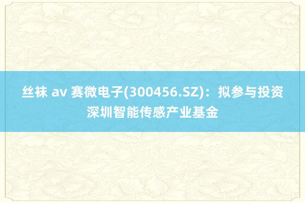 丝袜 av 赛微电子(300456.SZ)：拟参与投资深圳智能传感产业基金
