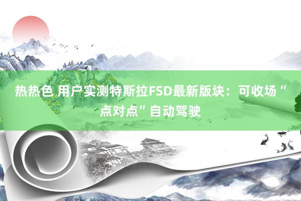热热色 用户实测特斯拉FSD最新版块：可收场“点对点”自动驾驶
