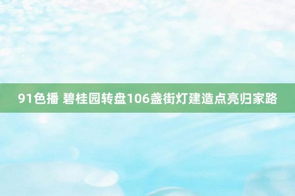 91色播 碧桂园转盘106盏街灯建造点亮归家路