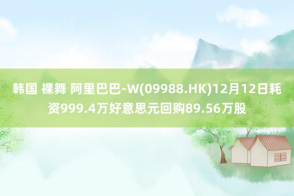 韩国 裸舞 阿里巴巴-W(09988.HK)12月12日耗资999.4万好意思元回购89.56万股