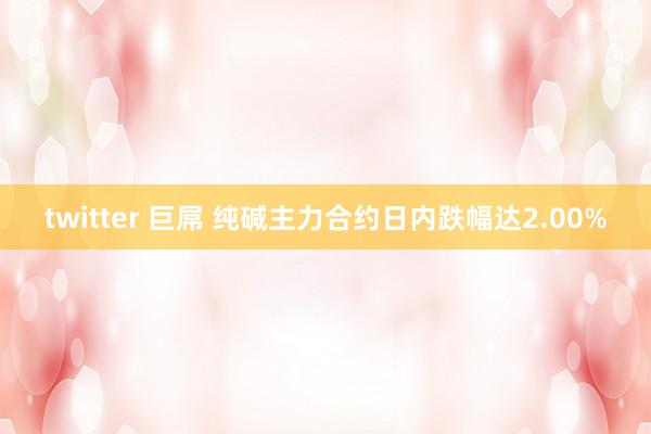 twitter 巨屌 纯碱主力合约日内跌幅达2.00%