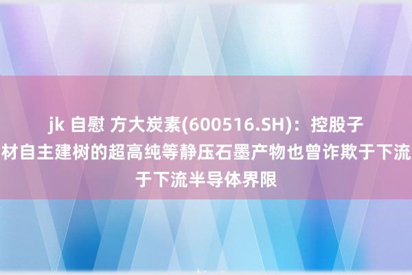 jk 自慰 方大炭素(600516.SH)：控股子公司成皆炭材自主建树的超高纯等静压石墨产物也曾诈欺于下流半导体界限