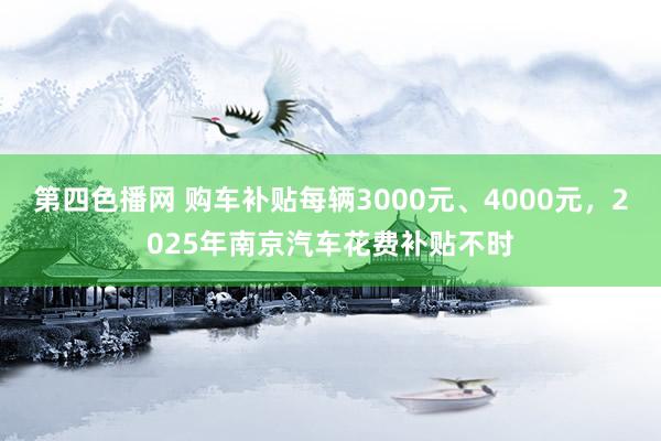 第四色播网 购车补贴每辆3000元、4000元，2025年南京汽车花费补贴不时