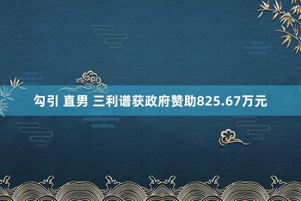 勾引 直男 三利谱获政府赞助825.67万元