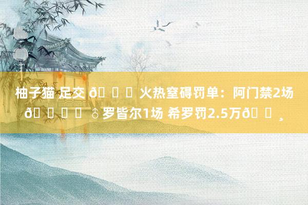 柚子猫 足交 📄火热窒碍罚单：阿门禁2场🙅‍♂罗皆尔1场 希罗罚2.5万💸