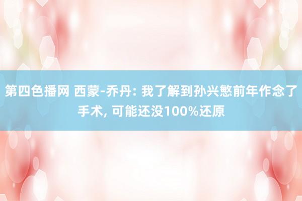 第四色播网 西蒙-乔丹: 我了解到孙兴慜前年作念了手术， 可能还没100%还原