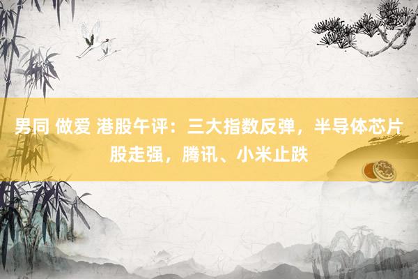 男同 做爱 港股午评：三大指数反弹，半导体芯片股走强，腾讯、小米止跌
