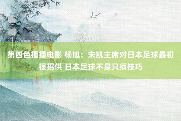 第四色播播电影 杨旭：宋凯主席对日本足球最初很招供 日本足球不是只须技巧
