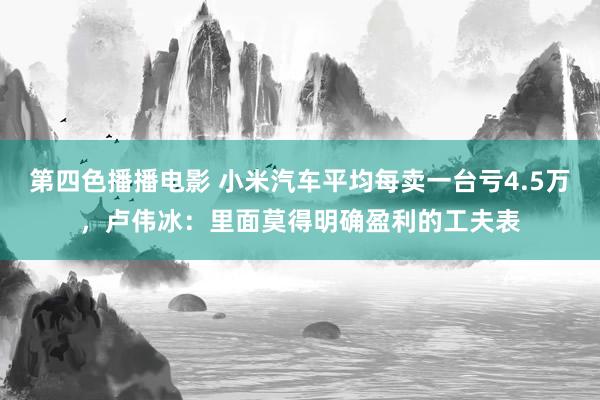 第四色播播电影 小米汽车平均每卖一台亏4.5万，卢伟冰：里面莫得明确盈利的工夫表
