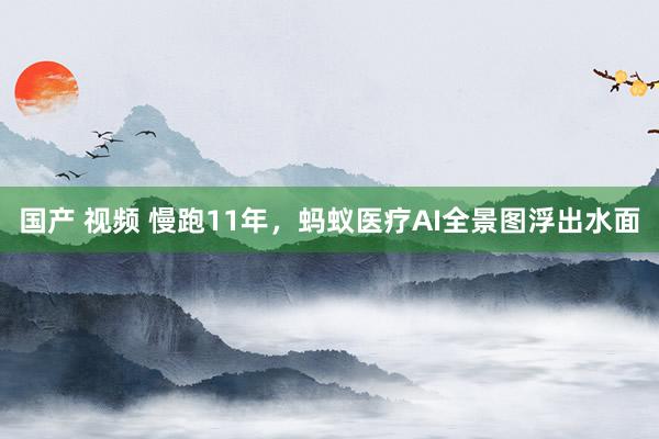 国产 视频 慢跑11年，蚂蚁医疗AI全景图浮出水面
