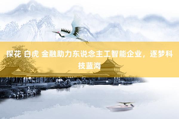探花 白虎 金融助力东说念主工智能企业，逐梦科技蓝海