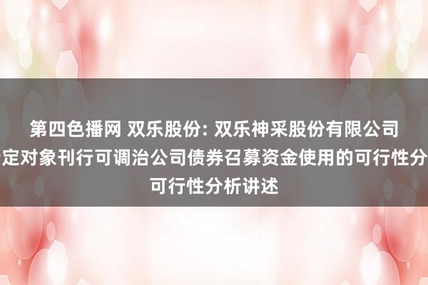 第四色播网 双乐股份: 双乐神采股份有限公司向不特定对象刊行可调治公司债券召募资金使用的可行性分析讲述