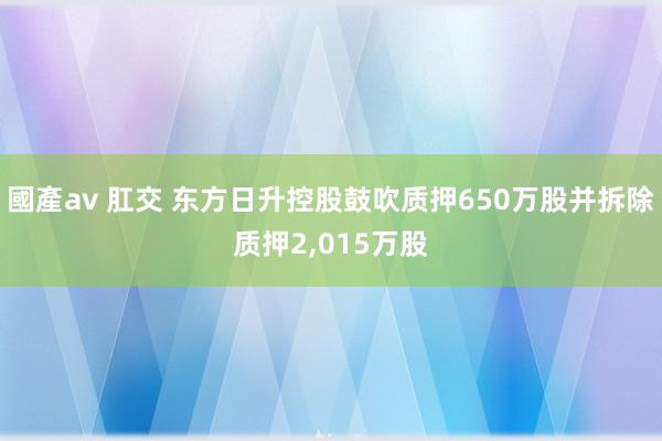 國產av 肛交 东方日升控股鼓吹质押650万股并拆除质押2，015万股
