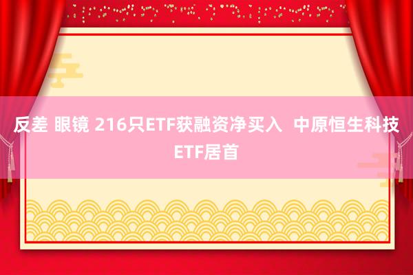 反差 眼镜 216只ETF获融资净买入  中原恒生科技ETF居首