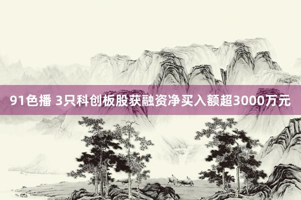 91色播 3只科创板股获融资净买入额超3000万元