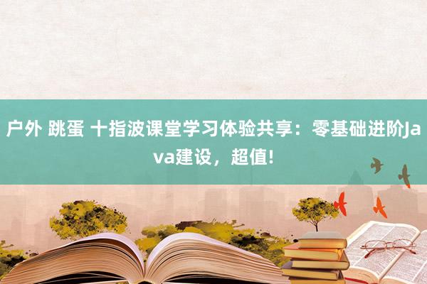 户外 跳蛋 十指波课堂学习体验共享：零基础进阶Java建设，超值!
