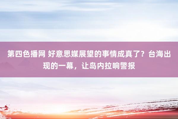 第四色播网 好意思媒展望的事情成真了？台海出现的一幕，让岛内拉响警报