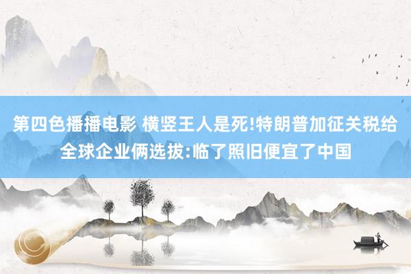 第四色播播电影 横竖王人是死!特朗普加征关税给全球企业俩选拔:临了照旧便宜了中国
