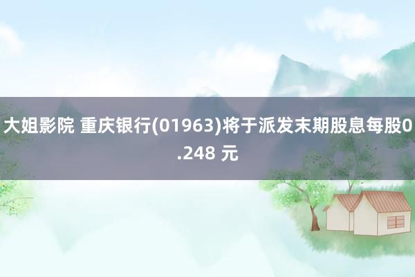 大姐影院 重庆银行(01963)将于派发末期股息每股0.248 元