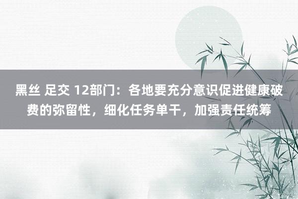 黑丝 足交 12部门：各地要充分意识促进健康破费的弥留性，细化任务单干，加强责任统筹