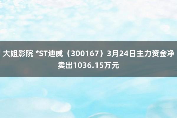 大姐影院 *ST迪威（300167）3月24日主力资金净卖出1036.15万元