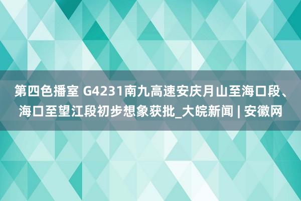 第四色播室 G4231南九高速安庆月山至海口段、海口至望江段初步想象获批_大皖新闻 | 安徽网