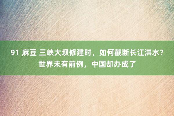 91 麻豆 三峡大坝修建时，如何截断长江洪水？世界未有前例，中国却办成了