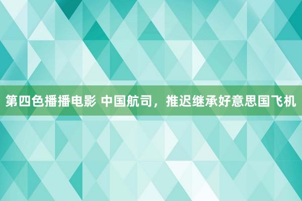 第四色播播电影 中国航司，推迟继承好意思国飞机