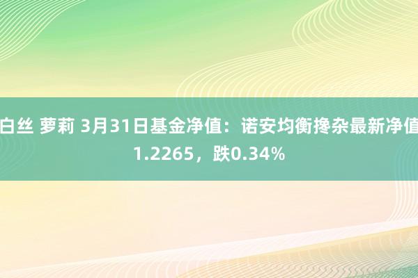 白丝 萝莉 3月31日基金净值：诺安均衡搀杂最新净值1.2265，跌0.34%