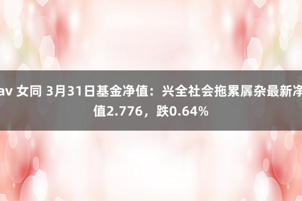 av 女同 3月31日基金净值：兴全社会拖累羼杂最新净值2.776，跌0.64%