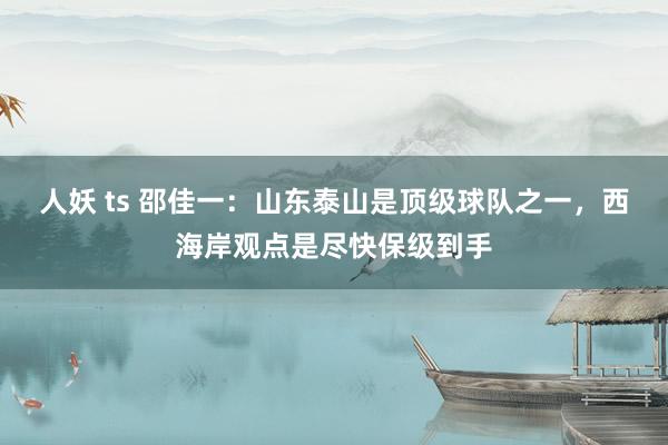 人妖 ts 邵佳一：山东泰山是顶级球队之一，西海岸观点是尽快保级到手