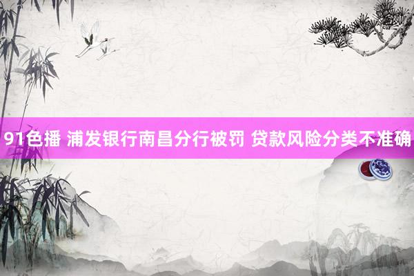 91色播 浦发银行南昌分行被罚 贷款风险分类不准确