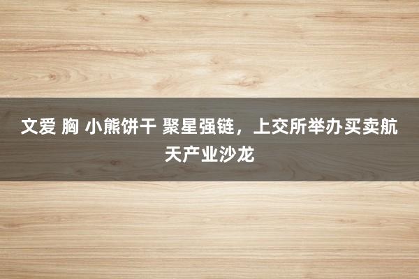文爱 胸 小熊饼干 聚星强链，上交所举办买卖航天产业沙龙