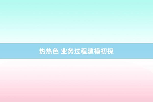 热热色 业务过程建模初探