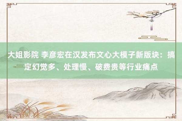 大姐影院 李彦宏在汉发布文心大模子新版块：搞定幻觉多、处理慢、破费贵等行业痛点