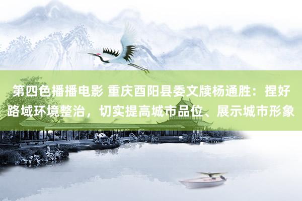 第四色播播电影 重庆酉阳县委文牍杨通胜：捏好路域环境整治，切实提高城市品位、展示城市形象