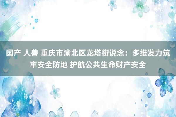 国产 人兽 重庆市渝北区龙塔街说念：多维发力筑牢安全防地 护航公共生命财产安全